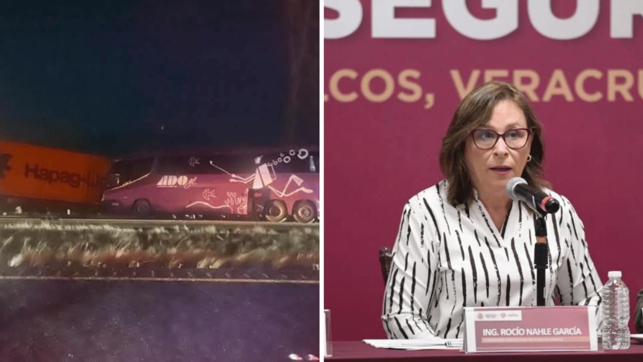 Gobernadora de Veracruz lamenta accidente en autopista Amozoc-Perote. Foto: Facebook | Rocío Nahle.