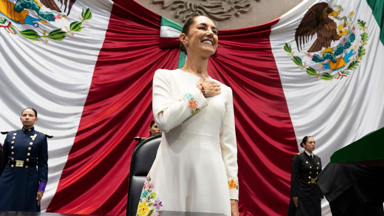 La presidenta de México refrendó su compromiso de gobernar bajo los principios del Humanismo Mexicano. Créditos: X @GobiernoMX.