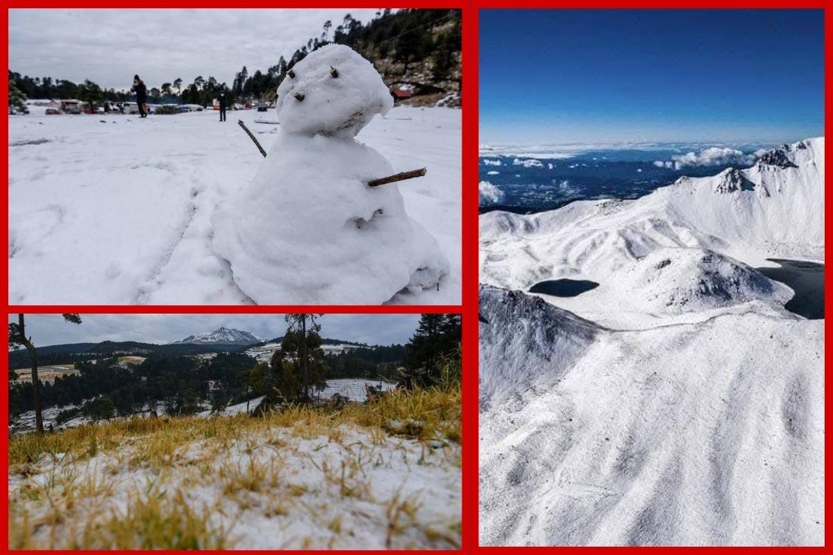 La zona de volcanes es la que más frecuentes nevadas registra durante el invierno en Edomex. Foto: FB Conoce Edomex