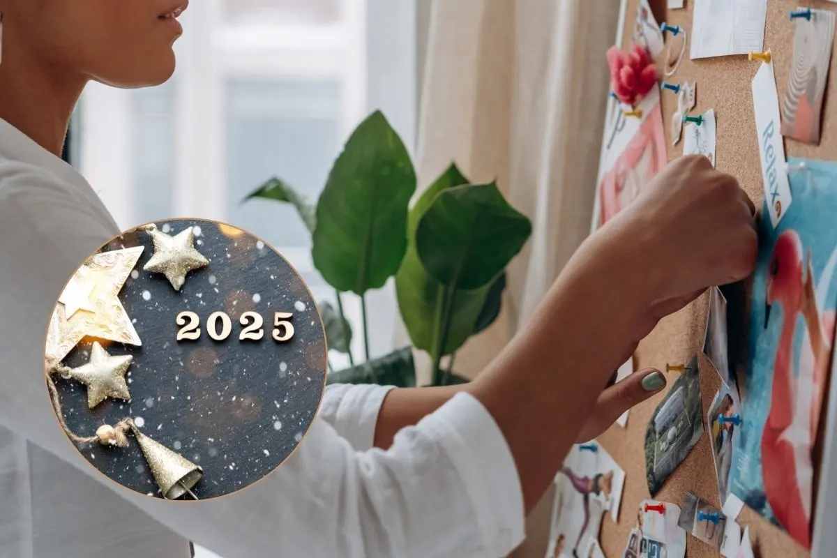 El “vision board” funciona como un recordatorio tangible de tus metas, ayudándote a organizarlas y mantenerlas en mente durante todo el año. Foto: CANVA