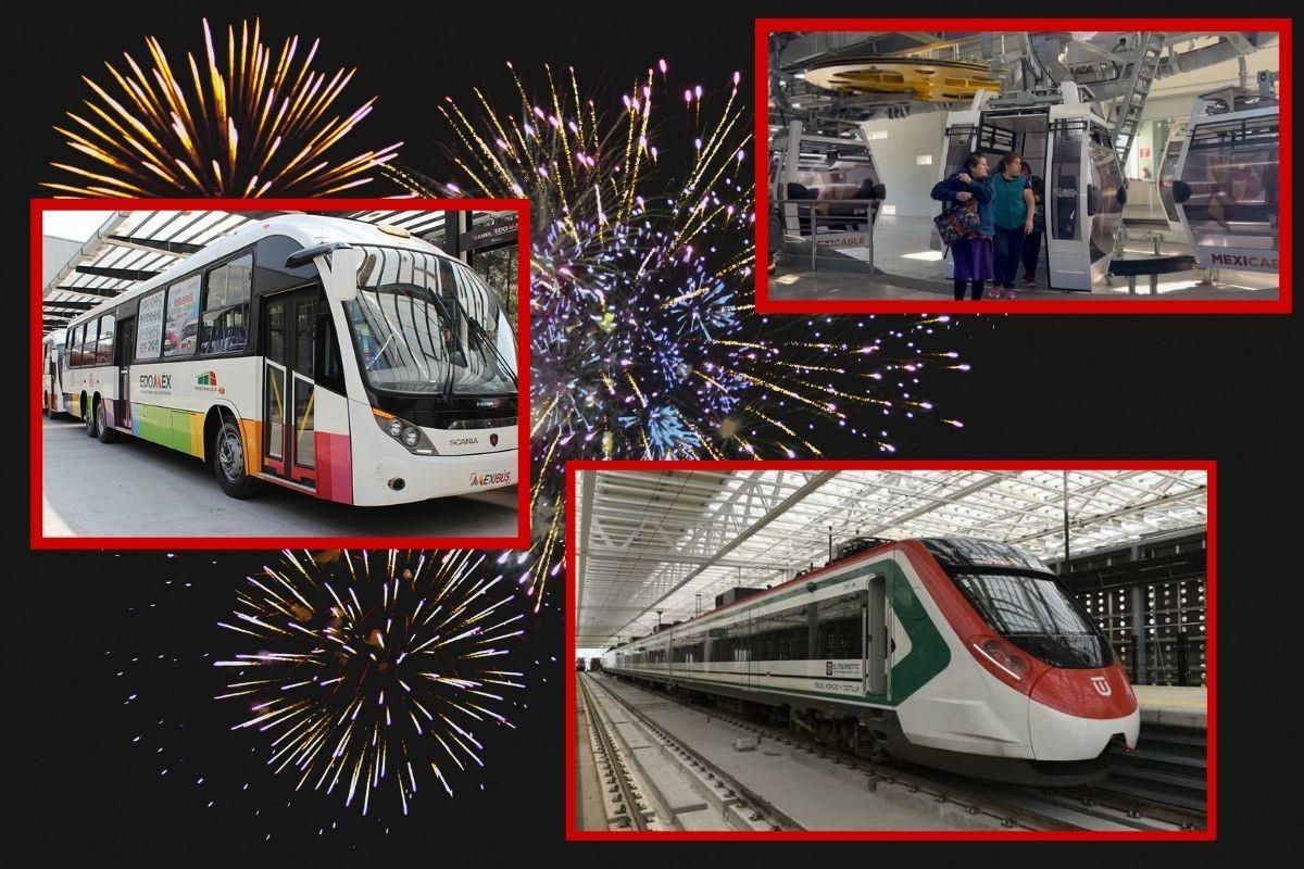 Solo el Tren Interurbano no tendrá cambio de horario el 31 de diciembre y el 1 de enero. Foto: Gob. de Edomex/Canva