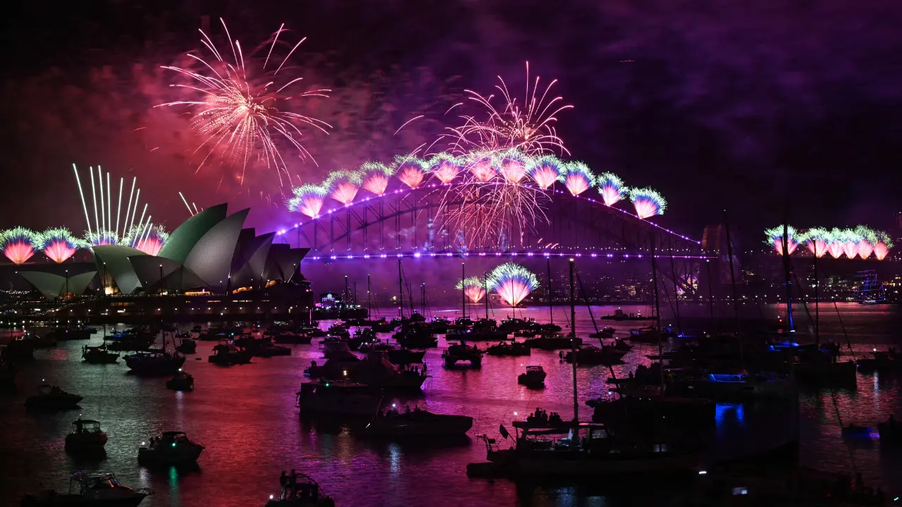 Festejos de año nuevo en Australia. Créditos: AFP.