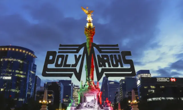 Ángel de la Independencia logo de PolyMarchs Foto: Ciudad desconocida y @Facebook editada en canva
