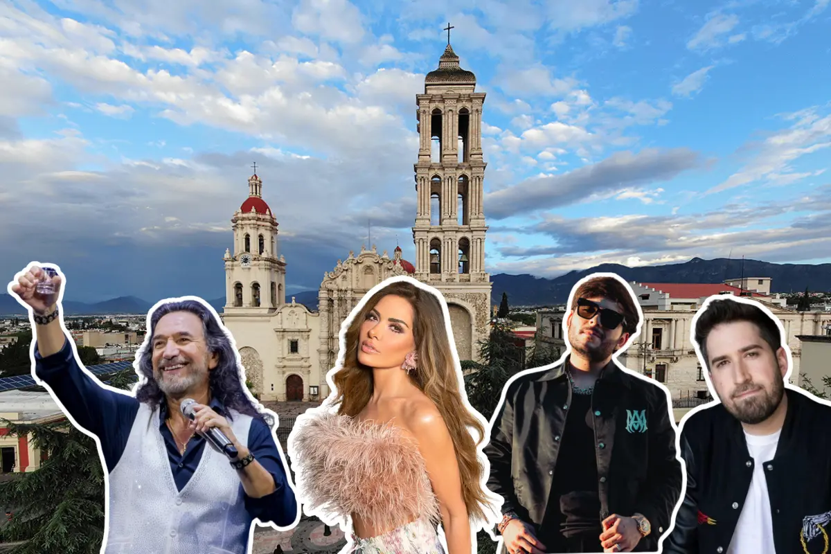 Artistas que visitarán Saltillo en 2025 / Foto: Escapadas México | Spotify | Billboard | IG de artistas en la lista