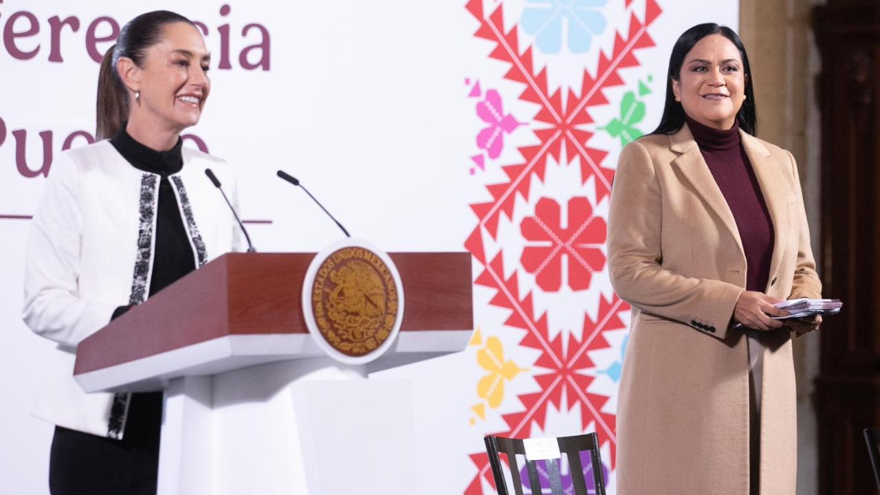 Presidenta Claudia Sheinbaum Pardo y Secretaria de Bienestar Ariadna Montiel Reyes. Créditos: Gobierno de México.