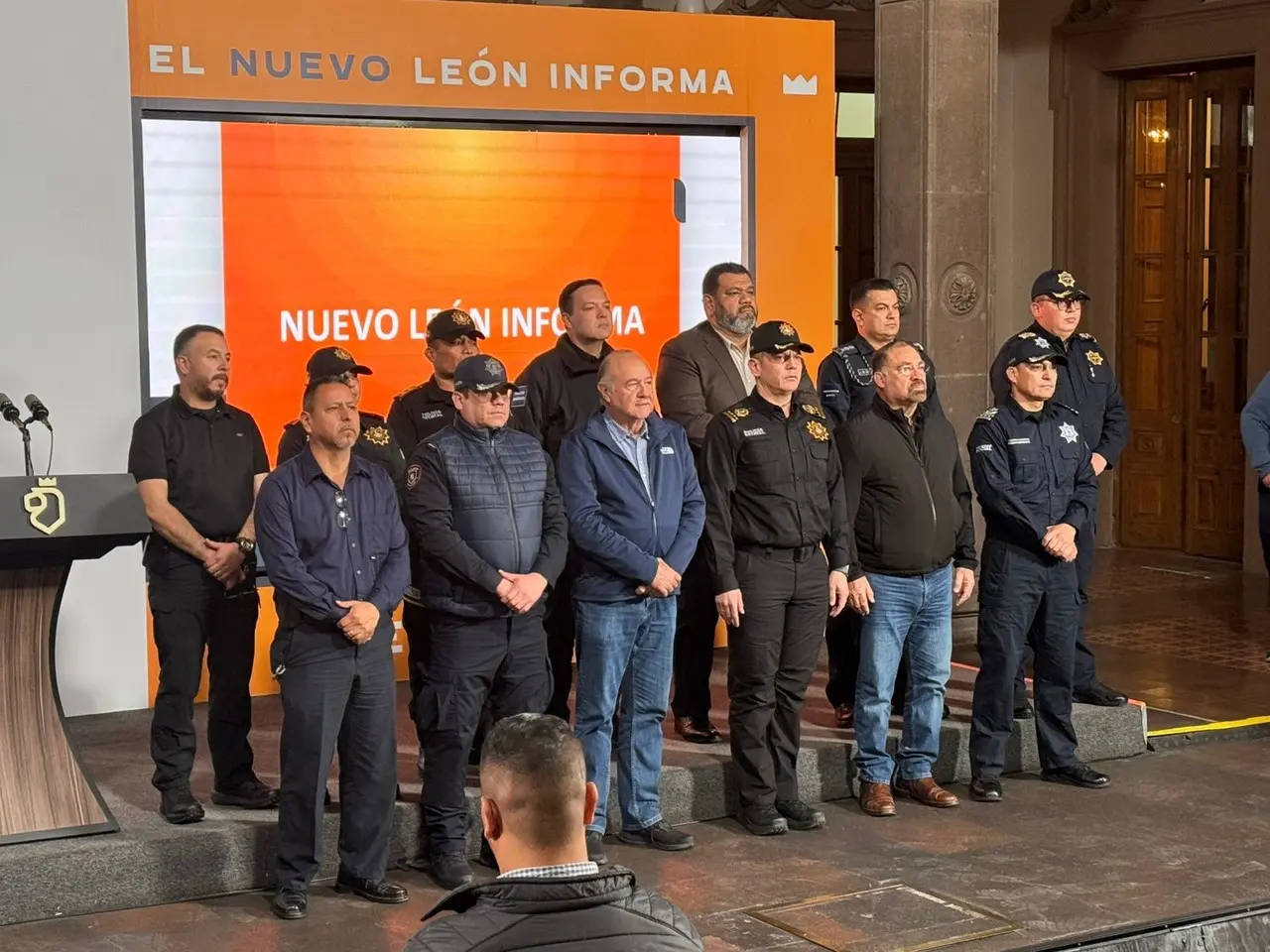 Funcionarios estatales y de seguridad en la conferencia de prensa. Foto: Azael Valdés.