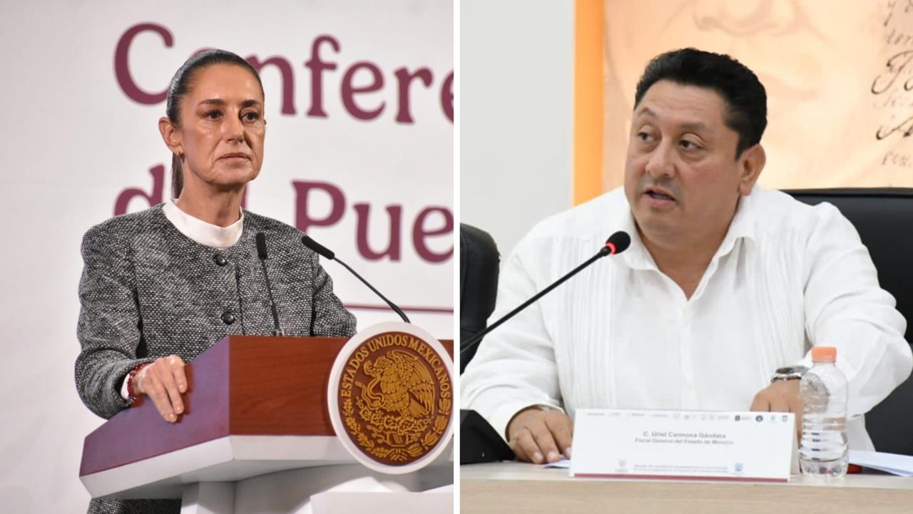 Fiscal de Morelos, obstáculo para la pacificación de Morelos, señala Claudia Sheinbaum. Foto: Enrique Pérez | X - Uriel Carmona.