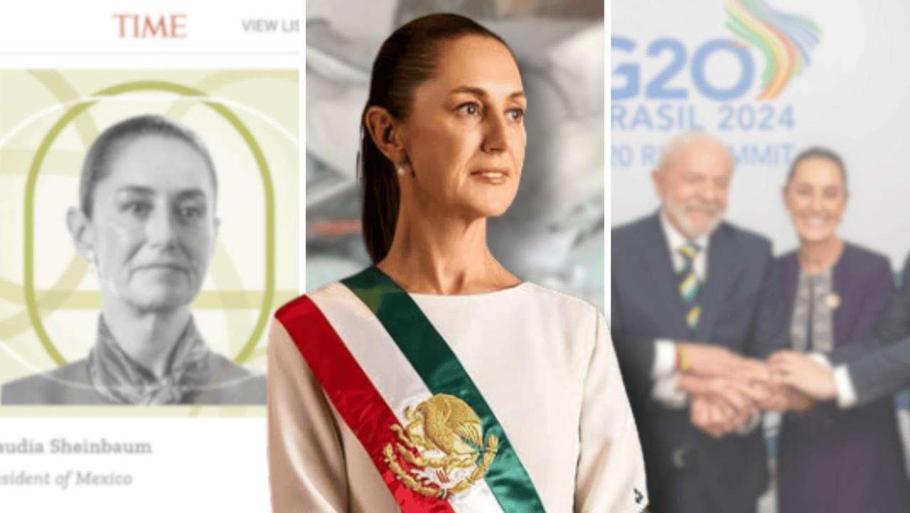 Este 8 de enero se cumplen 100 días desde que Claudia Sheinbaum llegó a la presidencia de México. Foto: X | Instagram - Claudia Sheinbaum | Captura de pantalla - TIME.