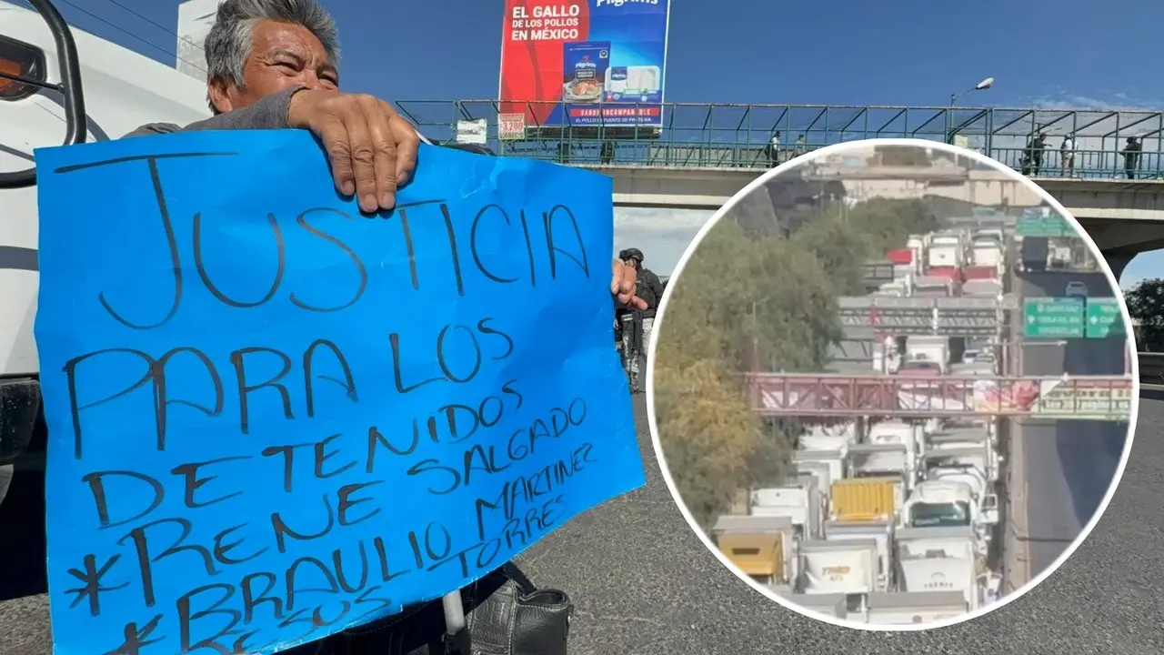 Las carreteras federales Tlalnepantla a Cuautitlán se encuentran saturadas por el bloqueo. Imagen: POSTA