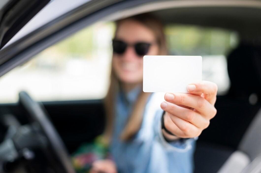 Mujer mostrando licencia de conducir. Foto: Freepik