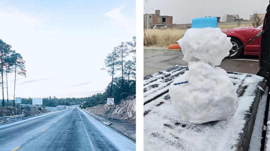 Nevada en Durango: cierran Supercarretera a Mazatlán por nieve y hielo