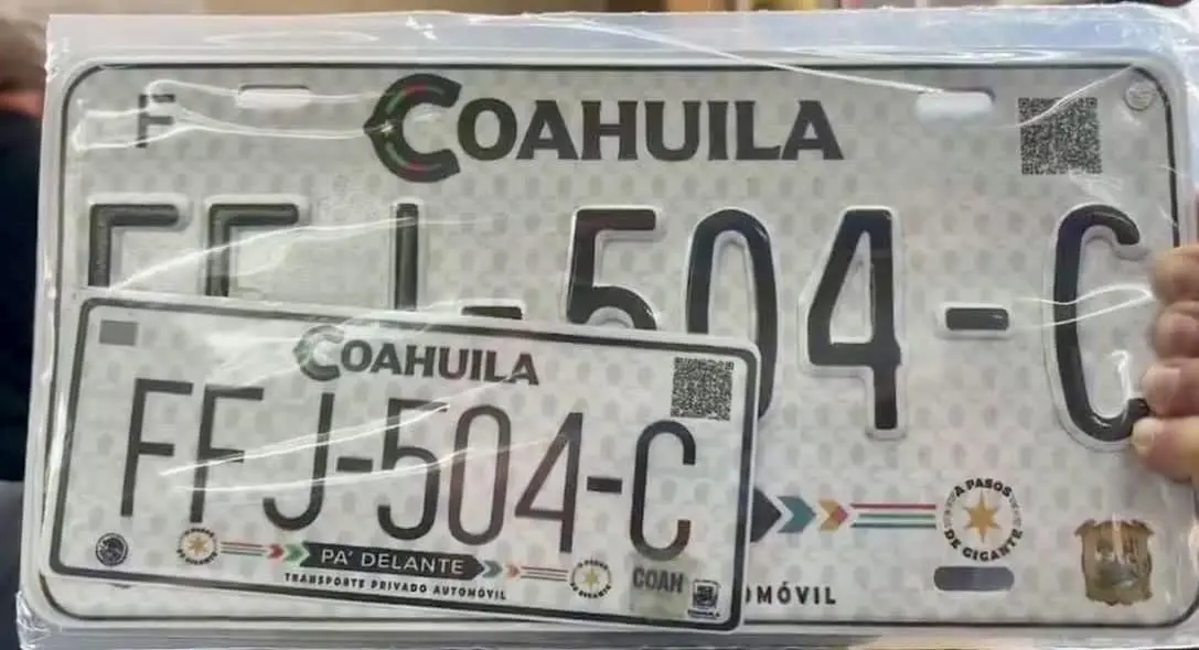 Placas nuevas Coahuila 2025. Foto de el molino.