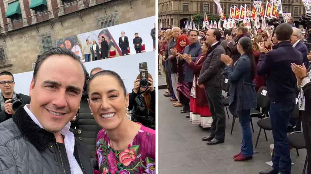 Manolo Jiménez, presente en el informe de los 100 días de Claudia Sheinbaum