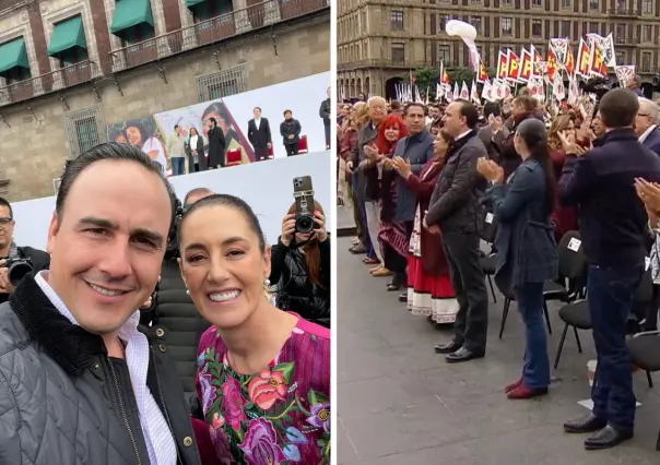 Manolo Jiménez, presente en el informe de los 100 días de Claudia Sheinbaum