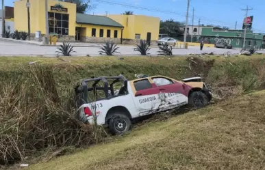 Policías de Tamaulipas vuelcan tras huír de ataque armado; reportan 3 elementos heridos