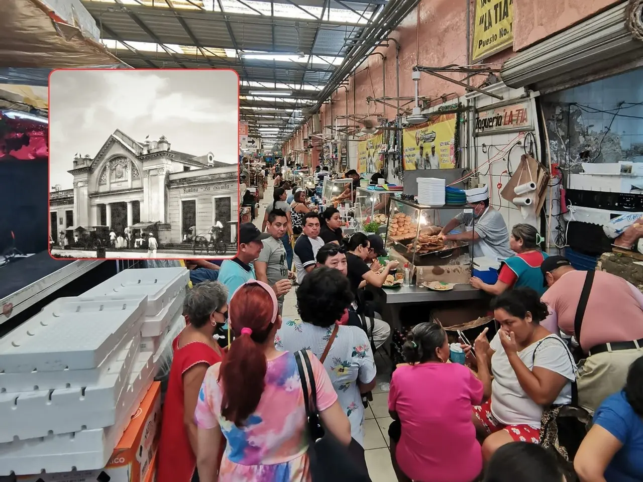 Desde la década de 1880, el Mercado Lucas de Gálvez  ha sido el centro donde los meridanos se abastecen de diversos productos.- Fuente Facebook Yucatán Pasado Glorioso