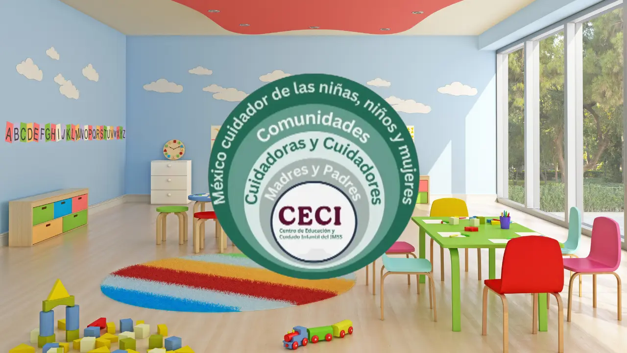 Guardería y logo de los CECI. Foto: Canva / Gobierno de México