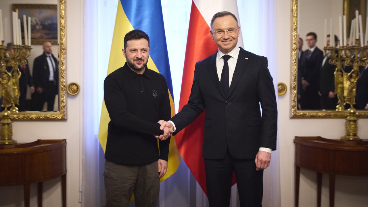 Reunión con el Presidente de la República de Polonia, Andrzej Duda. Créditos: X (@ZelenskyyUa).