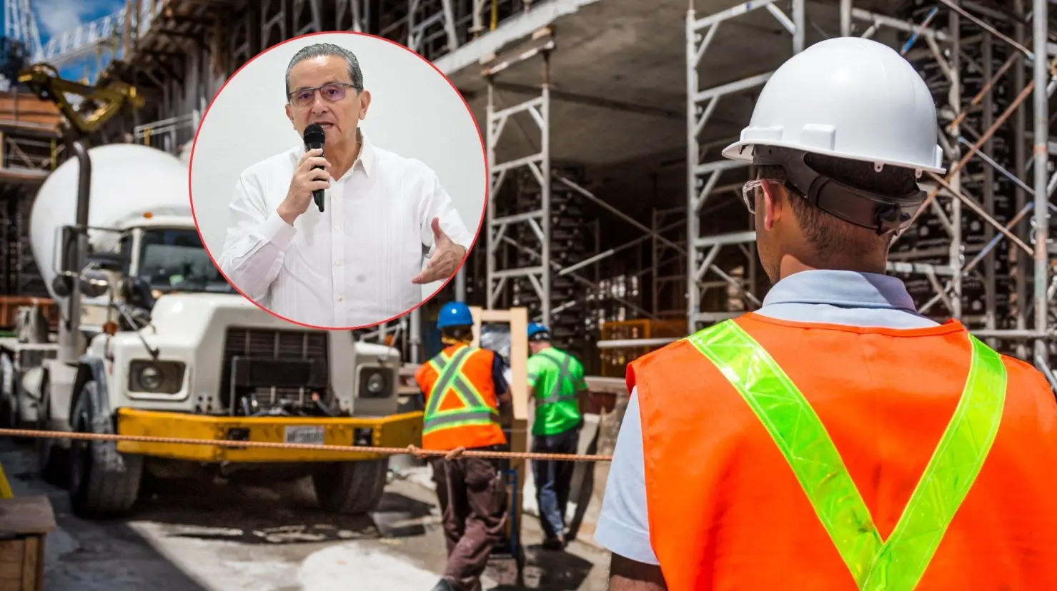 El presidente de la CMIC Yucatán habló sobre el panorama que se espera para la construcción durante el año 2025.- Fuente CMIC y Canva