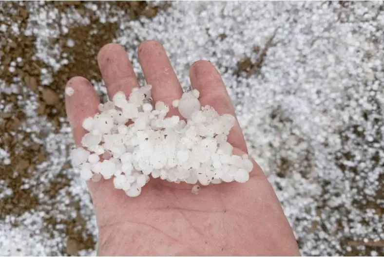 Granizada en Bahía Tortugas, municipio de Mulegé. Foto: Clima Sudcaliforniano.