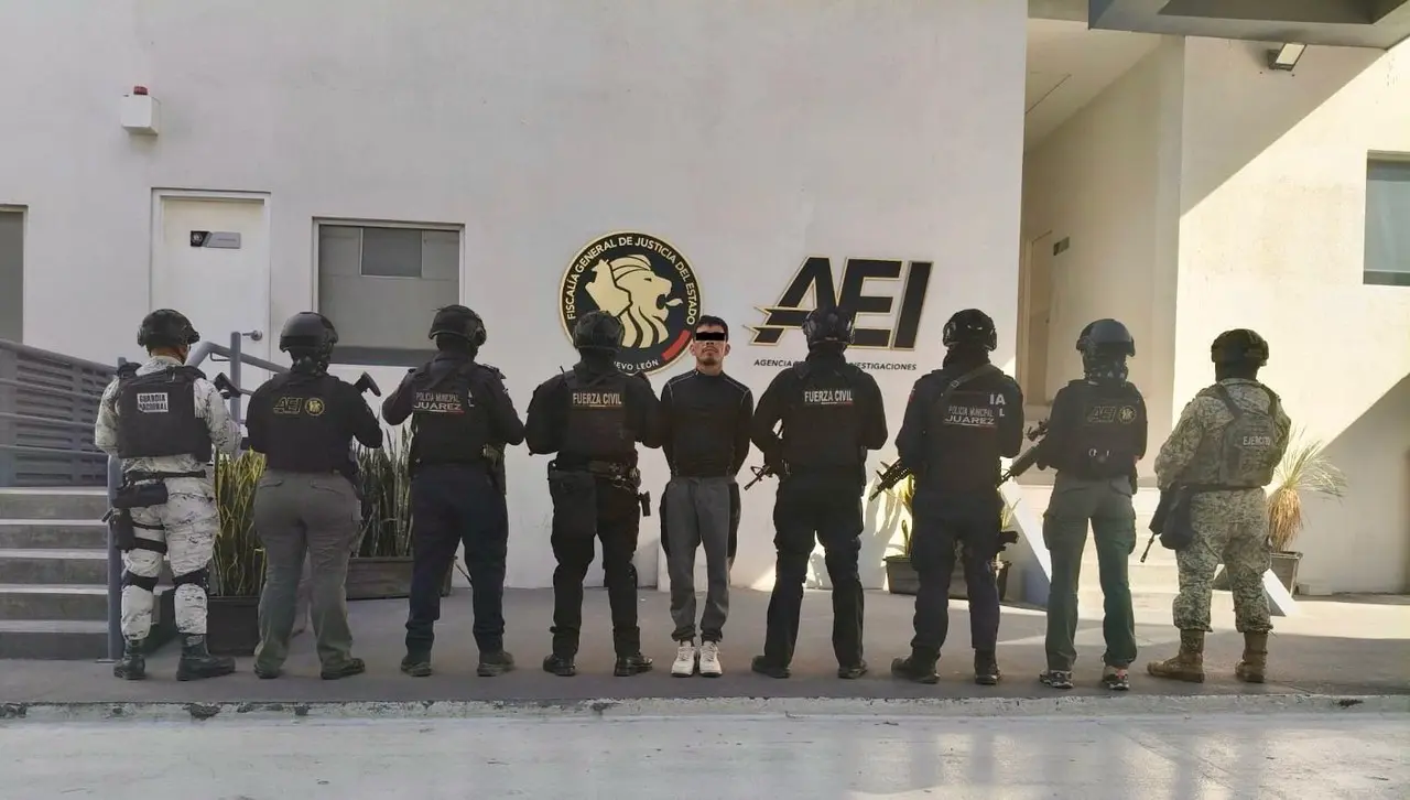 Capturan a sospechoso de homicidio con drogas en Juárez, Nuevo León. Foto: Protección Civil.