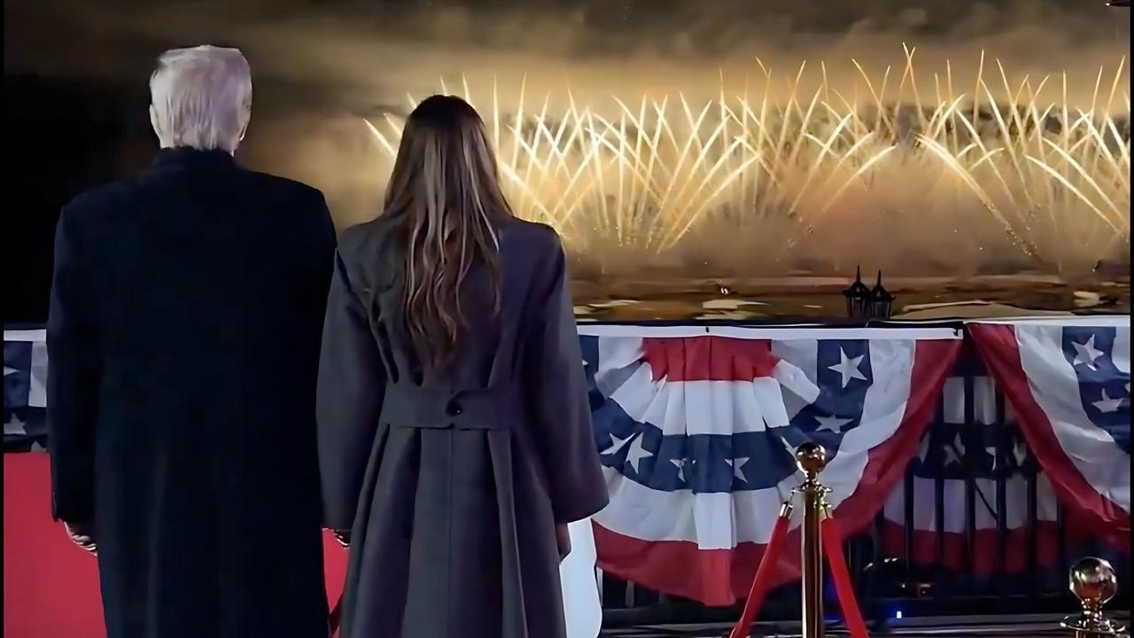 Donald Trump celebra su inminente regreso al poder con fuegos artificiales en Virginia. Foto: Redes