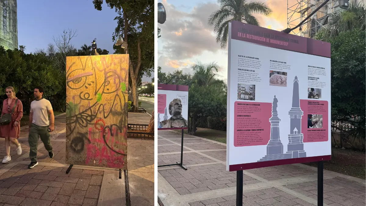 La exposición se encuentra a las afueras del Museo Palacio Cantón Foto: Alejandra Vargas