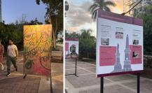 Inauguran exposición sobre la restauración de monumentos pintados en la marcha del 8 de marzo