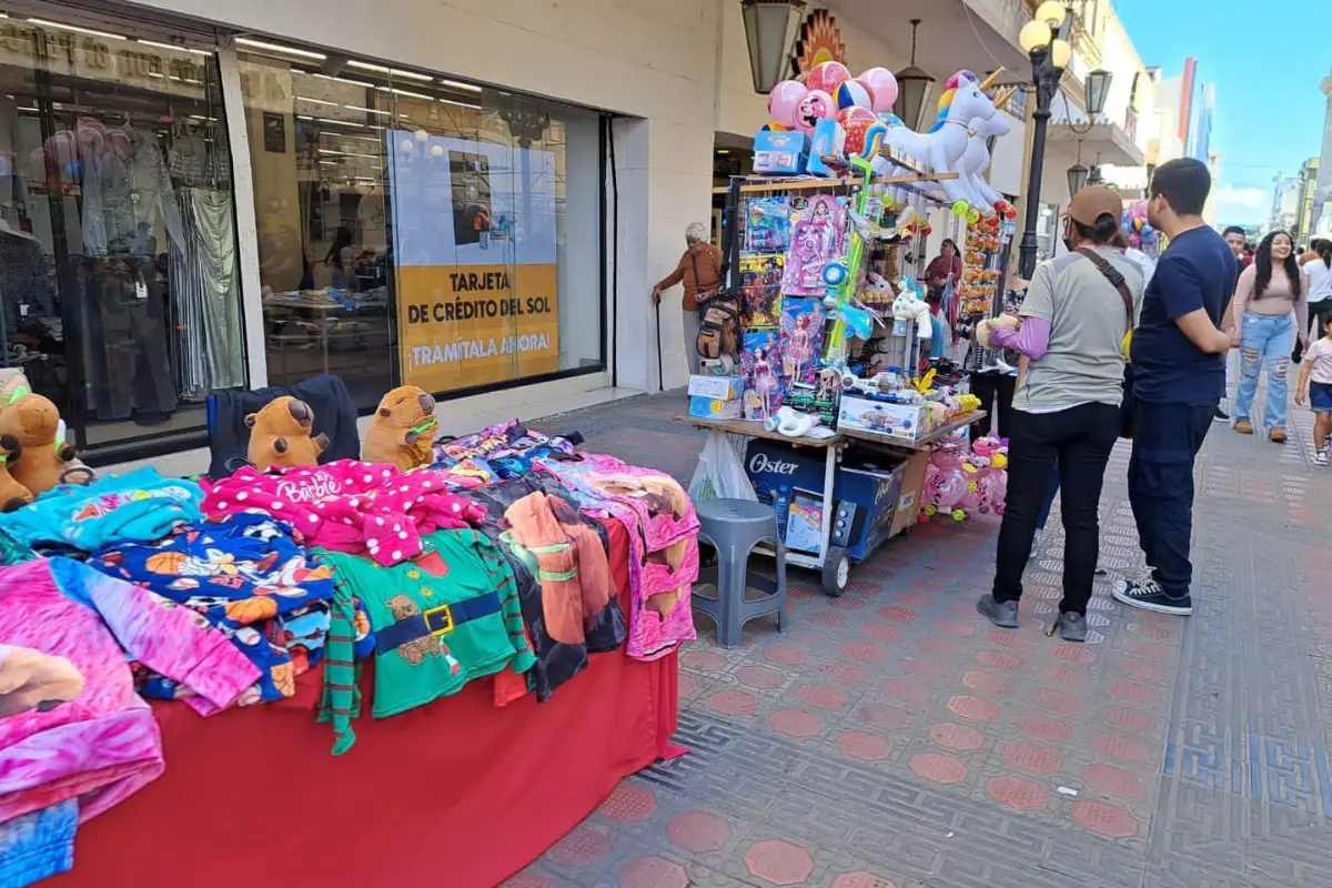 Los vendedores ambulantes del centro de Tampico piden que se reglamente a las nenis para promover el comercio justo. Foto: Axel Hassel