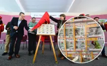 Delfina Gómez devela billete de lotería de Parque Zacango, rifan 21 MDP