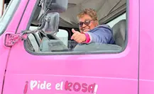Alma, la operadora de un camión mezclador rosa que ayuda a enfermos con cáncer Alma, la operadora de un camión mezclador rosa que ayuda a enfermos con cáncer