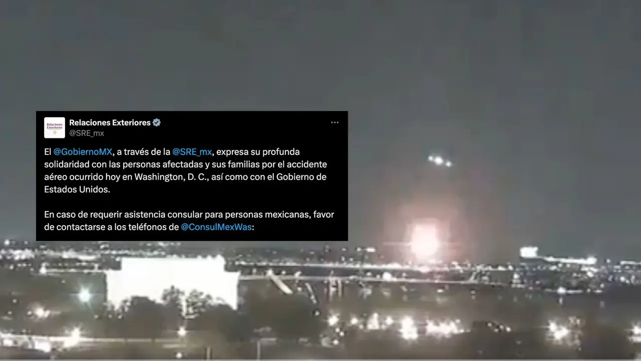 México lamenta accidente aéreo ocurrido en el aeropueto de Washington D.C. Foto: POSTA México