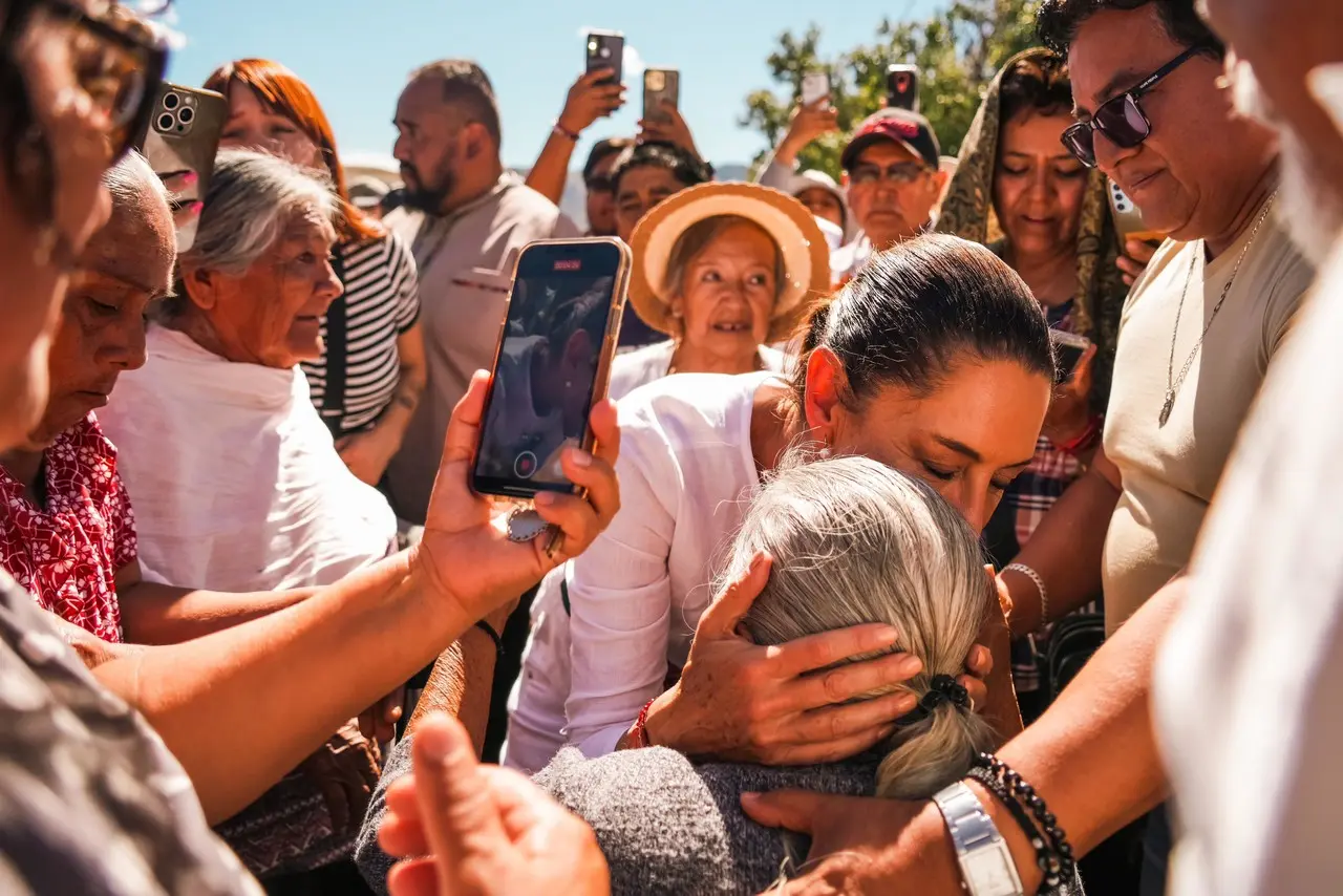 Claudia Sheinbaum, primera presidenta en recorrer la mixteca de Oaxaca. Foto: Gobierno de México.