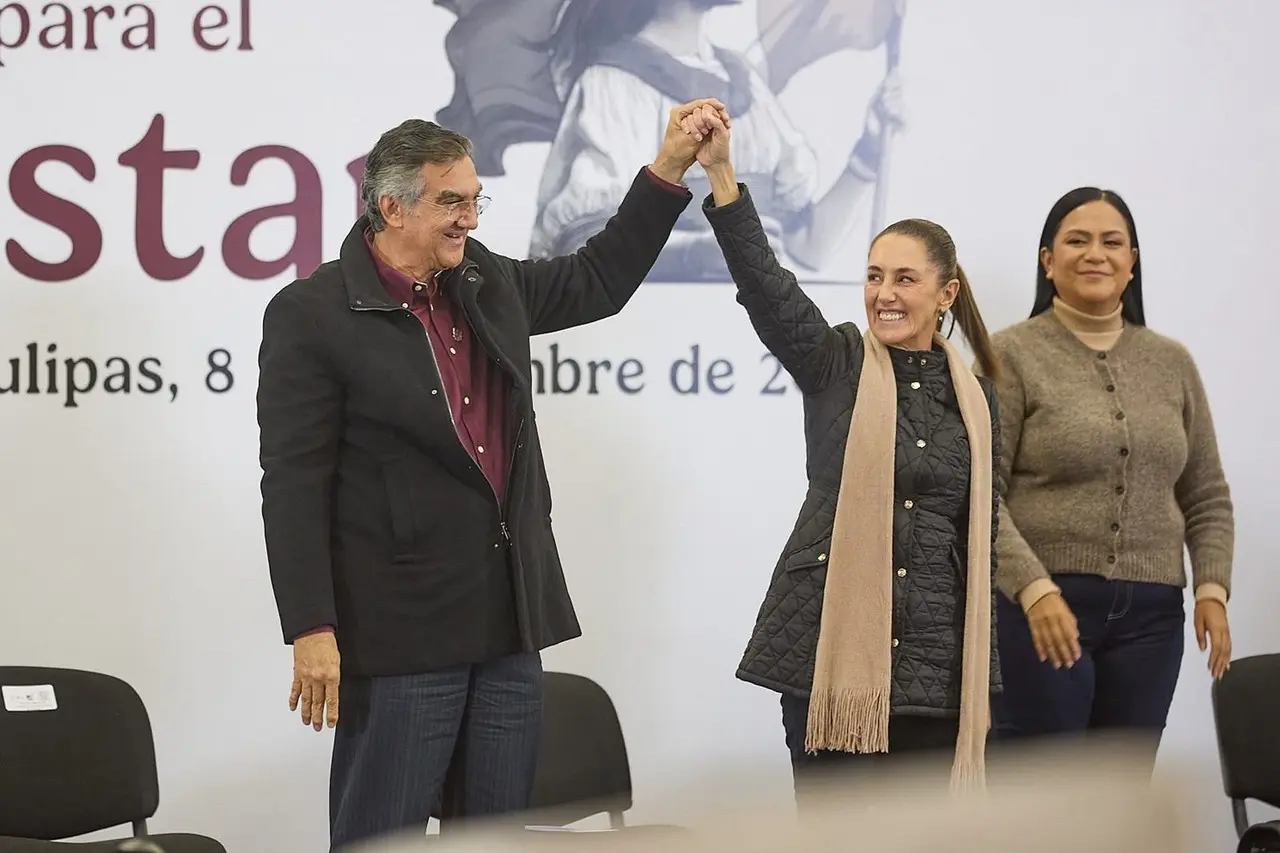 Presidenta de México, Claudia Sheinbaum y Gobernador de Tamaulipas Dr Américo Villarreal Anaya. Foto: Gobierno del Estado