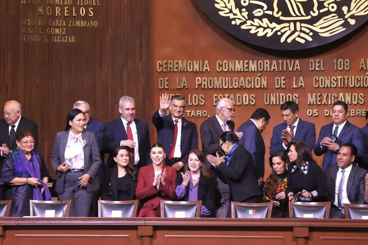 El gobernador Américo Villarreal Anaya estuvo presente en la ceremonia conmemorativa del Día de la Constitución, presidida por la presidenta de México. Foto: @dr.americovillarreal