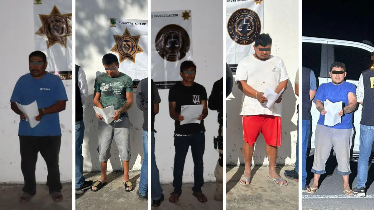 Los detenidos seguirán en prisión mientras dure el proceso en su contra Foto: SSP Yucatán