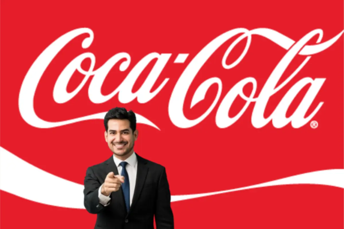 Logo de Coca- Cola y chico ejecutivo. Foto: Femsa y Freepik editada en Canva