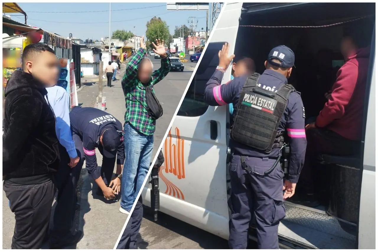 El operativo de seguridad en el transporte público se implementó en el municipio de Atizapán de Zaragoza. Imagen: GEM