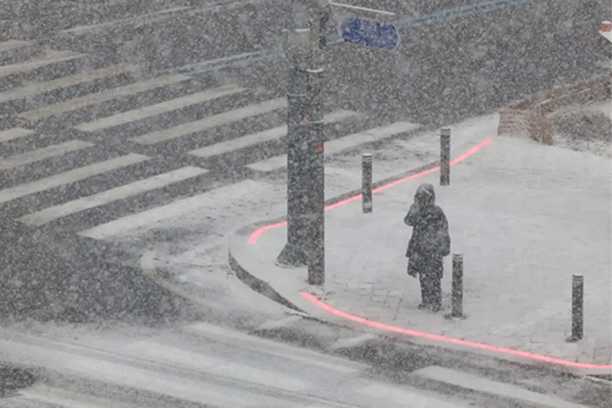 Furertes nevadas se registran en Corea del Sur. Créditos: Yonhap News.