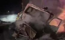 VIDEO | Tráiler se incendia tras choque en la carretera a Saltillo