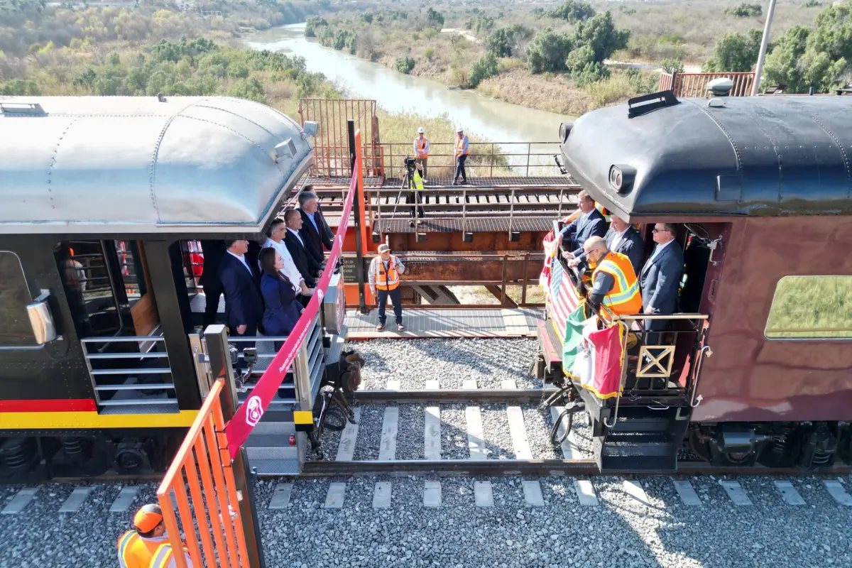 El Puente Ferroviario Patrick J. Ottensmeyer unión comercial entre México, Estados Unidos y Cánada. Foto: gobierno de Tamaulipas