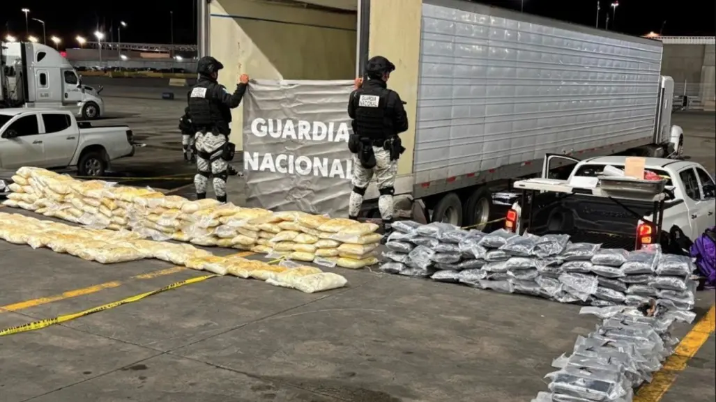 Decomisan media tonelada de droga en frontera de México y Estados Unidos