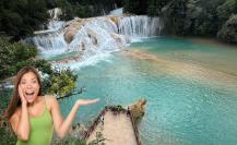 ⁠El Parque Natural con Cascadas de Agua Azul de Chiapas que es ideal para enamorarse