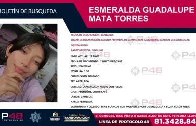 Activan búsqueda por menor de 12 años desaparecida en Escobedo