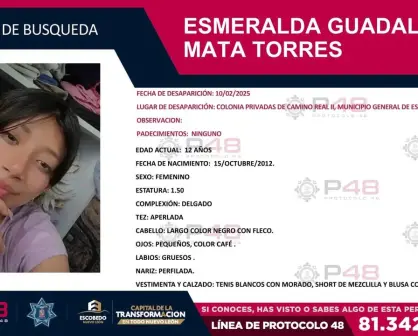 Activan búsqueda por menor de 12 años desaparecida en Escobedo