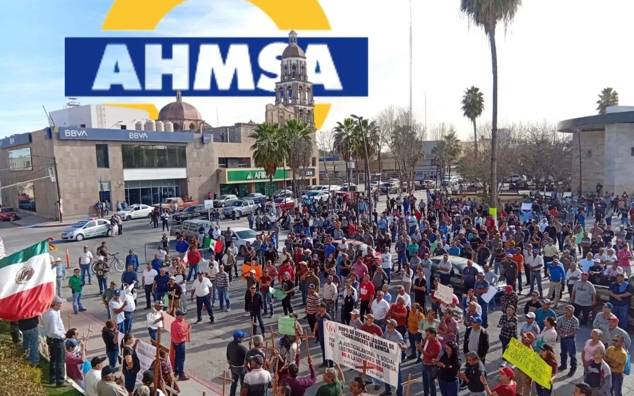 Ex trabajadores de AHMSA se manifiestan en busca de justicia en Monclova / Foto:  F.D.LARA | AHMSA