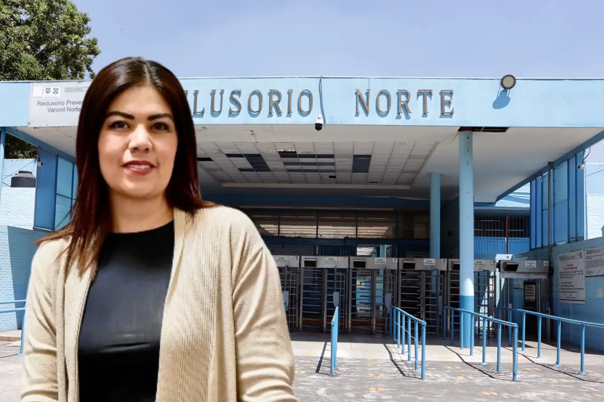 Diputada América Rangel frente al Reclusorio Norte. Foto: X (@AmerangelLorenz) | Gobierno de México | Canva
