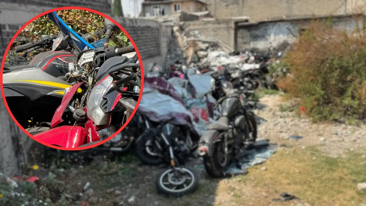 Hallan más de 200 motocicletas robadas en un predio de Ecatepec. Foto: @VientoInforma