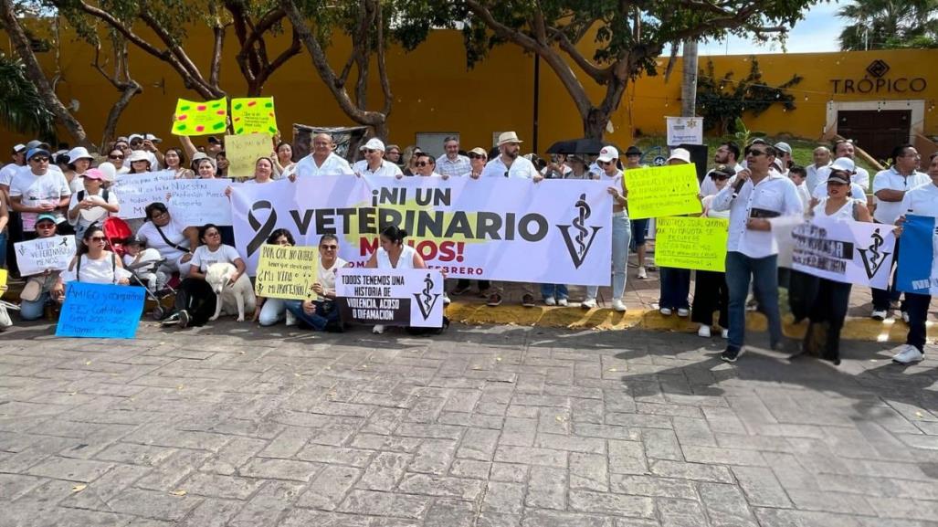 Veterinarios en Yucatán se manifiestan contra la violencia por el asesinato de Héctor Hernández