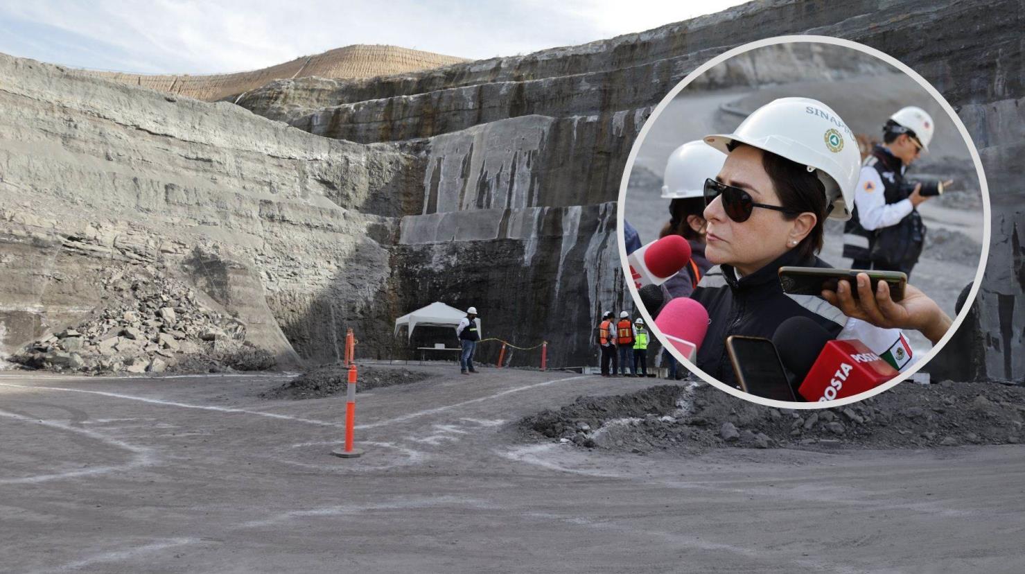 La coordinadora nacional de Protección Civil, Laura Velázquez, explicó el proceso de rescate de los cuerpos en El Pinabete.  (Fotografías: Édgar Romero)